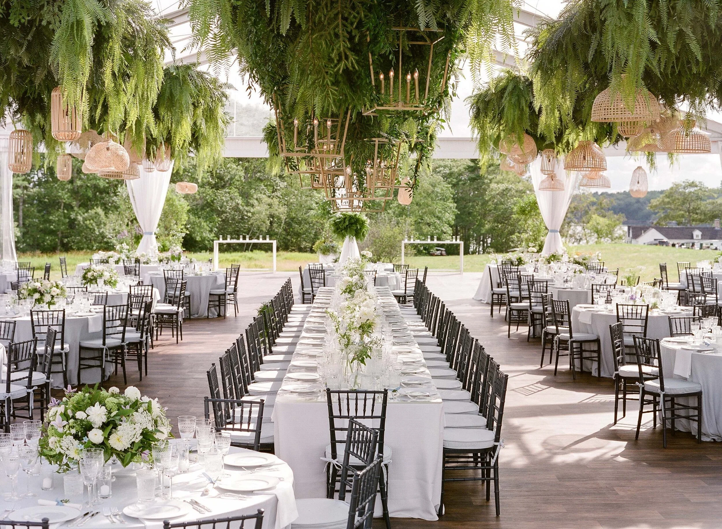 Camden, Maine wedding floral installation