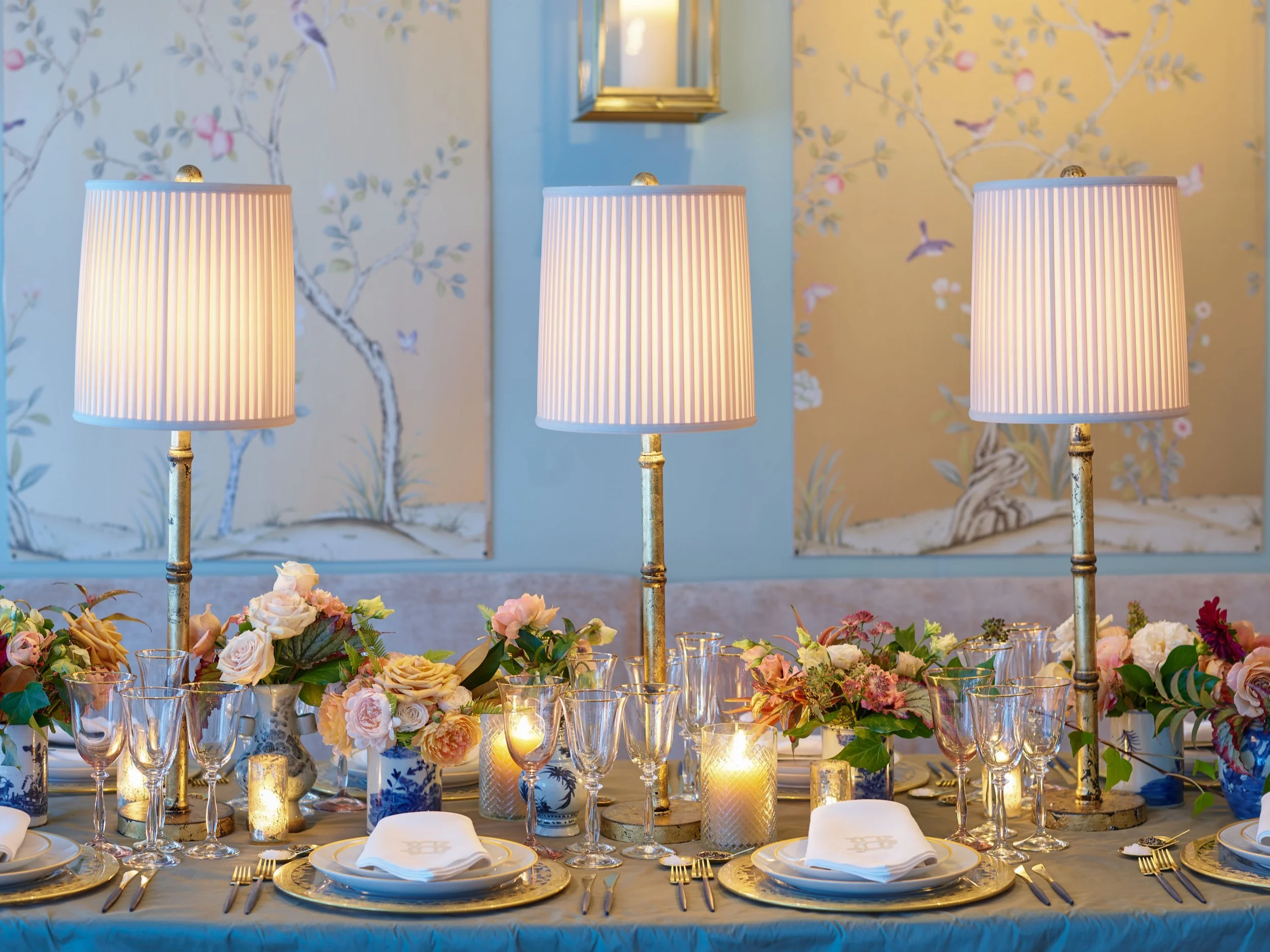 Dallas country club wedding floral tablescapes